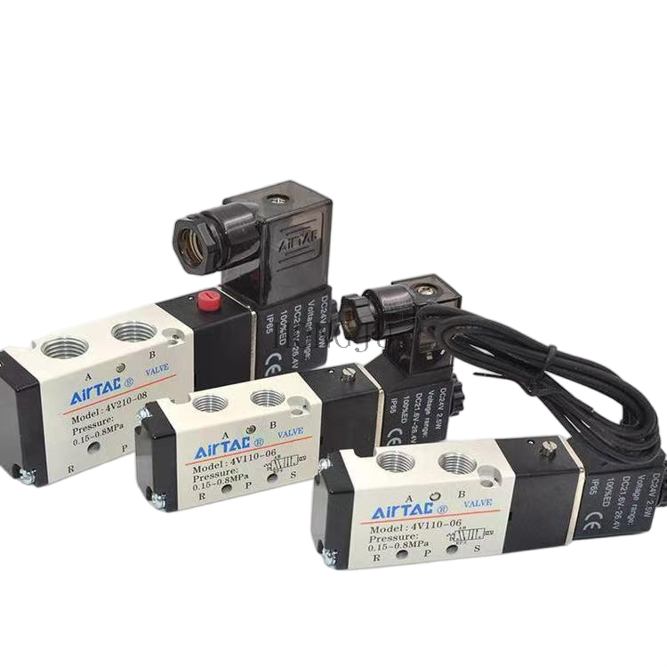 4V210-08 Pneumatic Solenoid Valve 2 Position 5 Way DC12V DC24V AC220V