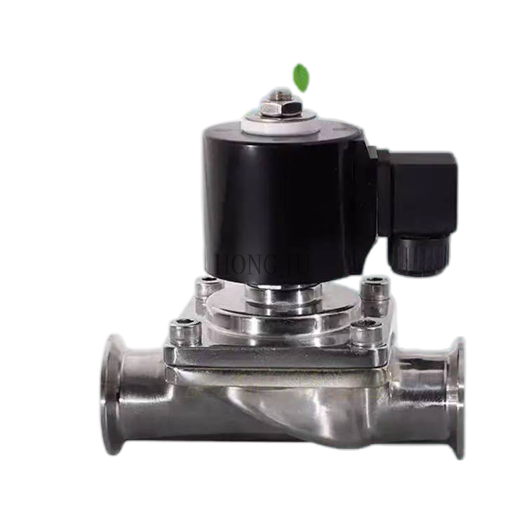 Quick Install Clamp Solenoid Valve Normally Closed Food Grade 304 Stainless Steel