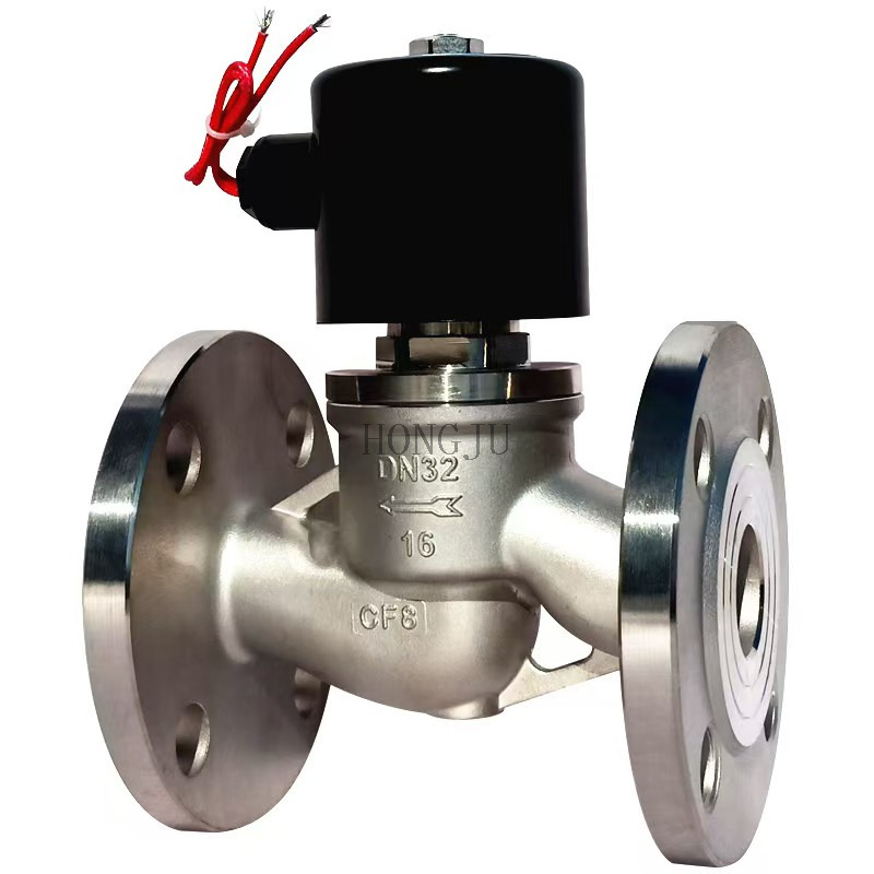 Solenoid Valve Stainless Steel Flange Connection Water Steam Compatible