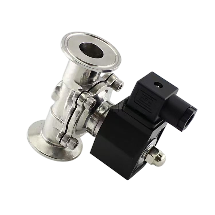 Food Grade Polished Solenoid Valve Quick-Fit Clamp Normally Closed Waterproof Control Valve