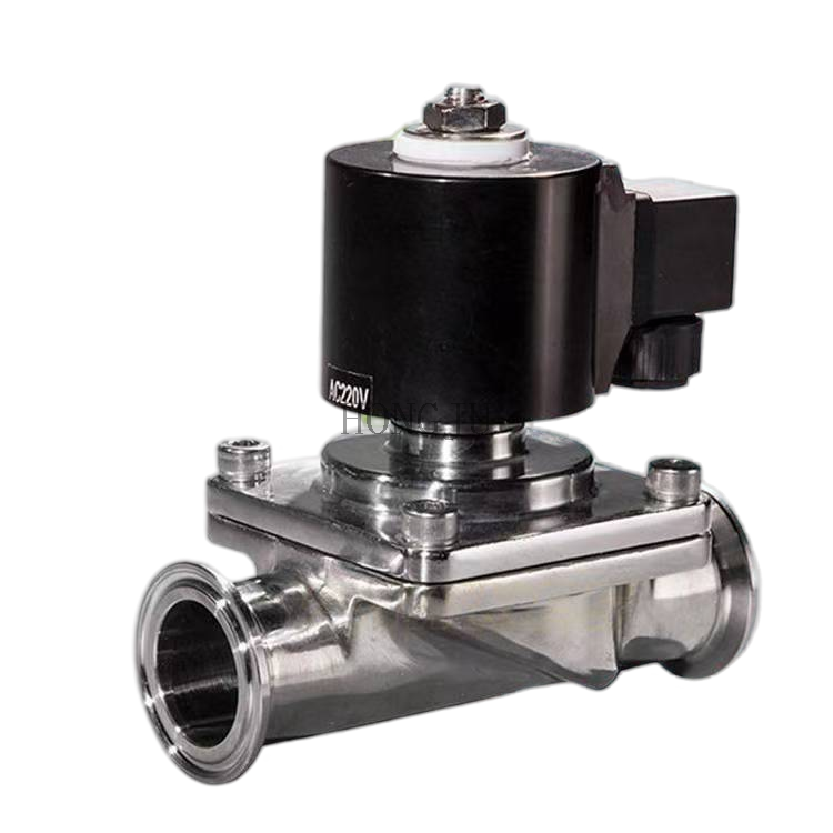 Sanitary Clamp Connection Solenoid Valve Normally Closed 24V 220V