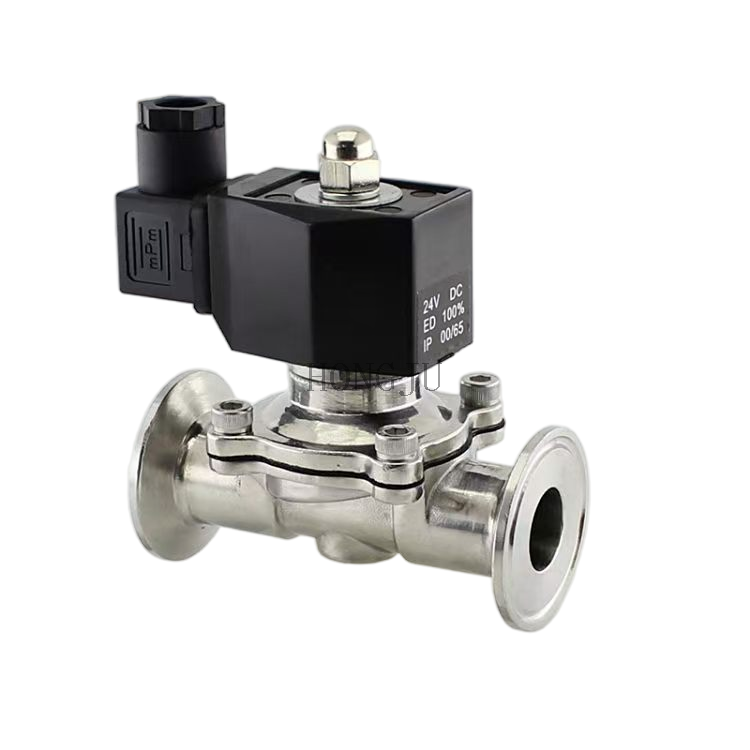 Food Grade Polished Solenoid Valve Quick-Fit Clamp Normally Closed Waterproof Control Valve