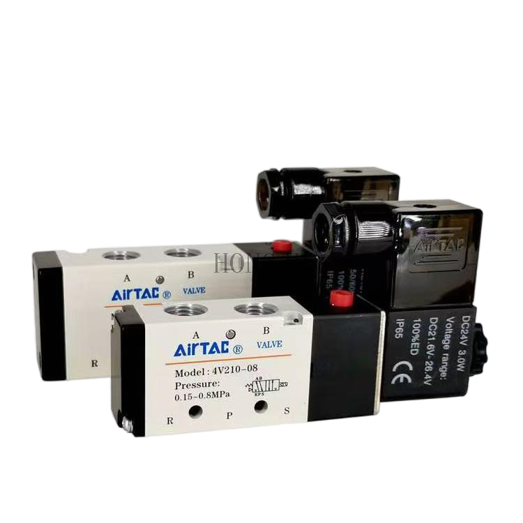 4V210-08 Pneumatic Solenoid Valve 2 Position 5 Way DC12V DC24V AC220V